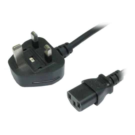 (image for) Xclio 1m Mains Kettle Lead UK Plug to C13 Power Cable/Cord