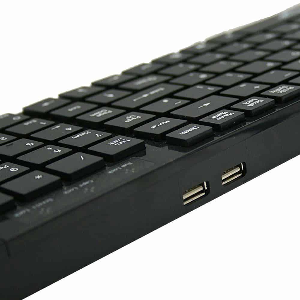 (image for) Xclio Slim Spill Resistant Quiet Multimedia Keyboard with 2 Port USB Hub